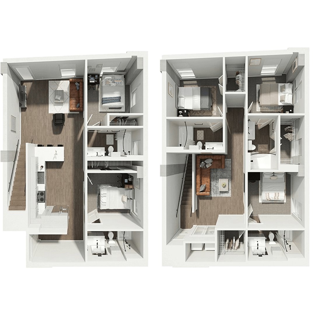 5BR/5BA - E2 Townhome – ID:1112992 Floorplan Image